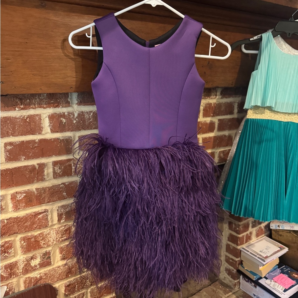 Zoe LTD Purple Feathered Dress